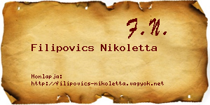 Filipovics Nikoletta névjegykártya
