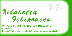 nikoletta filipovics business card